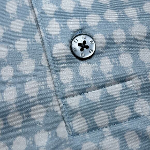 Footjoy Golf Polo Shirt Light Baby Blue Collared Golf Shirt Men's XL Preppy - Picture 5 of 8